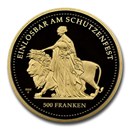 2002 Switzerland Gold 500 Francs Una & the Lion PF-69 UCAM NGC 2002 Switzerland Gold 500 Francs Una & the Lion PF-69 UCAM NGC